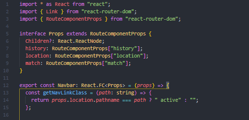 code snippet about dedicated type for route props